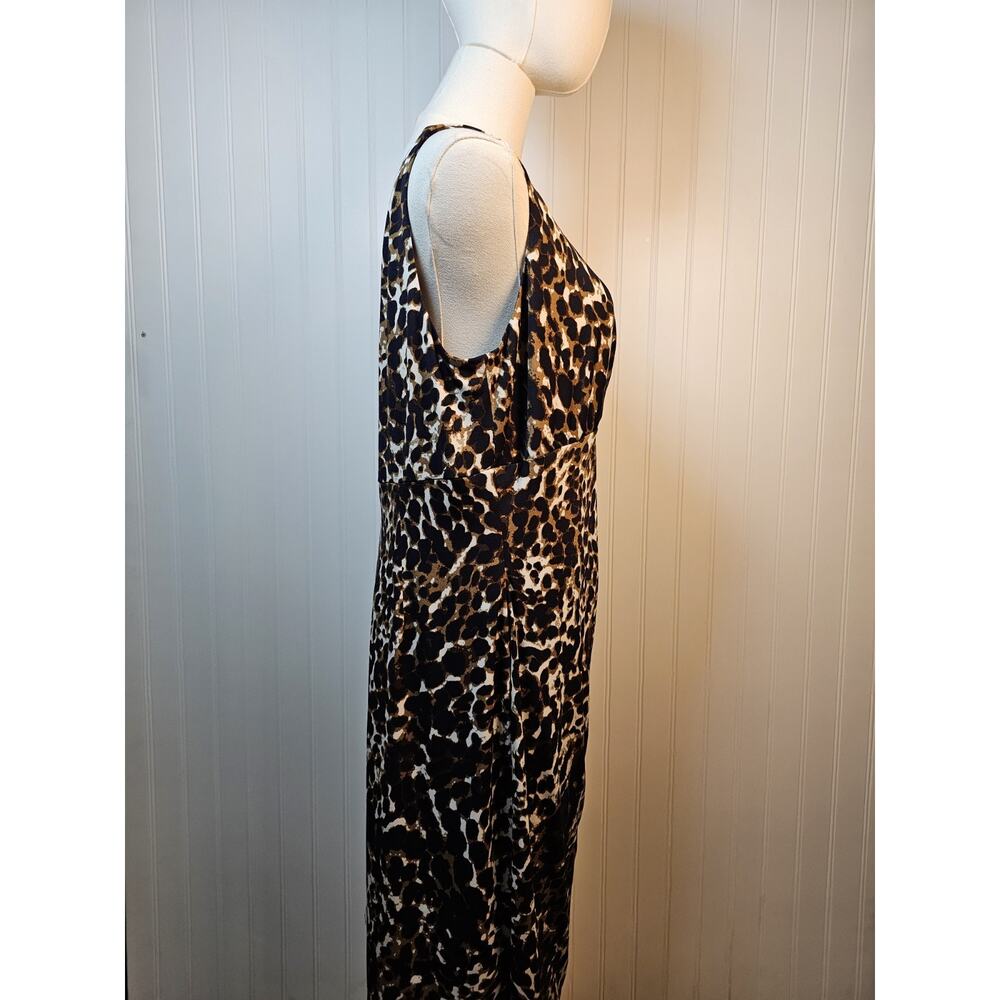 Lauren Ralph Lauren Leopard Print Cocktail Dress Women’s Size 16 Stretch Party - Picture 3 of 7